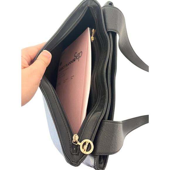 Vintage Longchamp Double Compartment Shoulder Bag Black Made in France - Picture 6 of 11